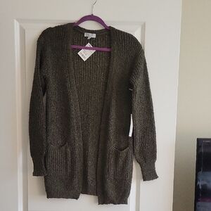NWT Dark Olive Green Women's Sweater Cardigan - Size Medium